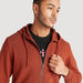 Solid Zip Through Hooded Jacket with Kangaroo Pocket-Hoodies and Sweatshirts-thumbnail-2
