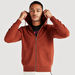 Solid Zip Through Hooded Jacket with Kangaroo Pocket-Hoodies and Sweatshirts-thumbnailMobile-4