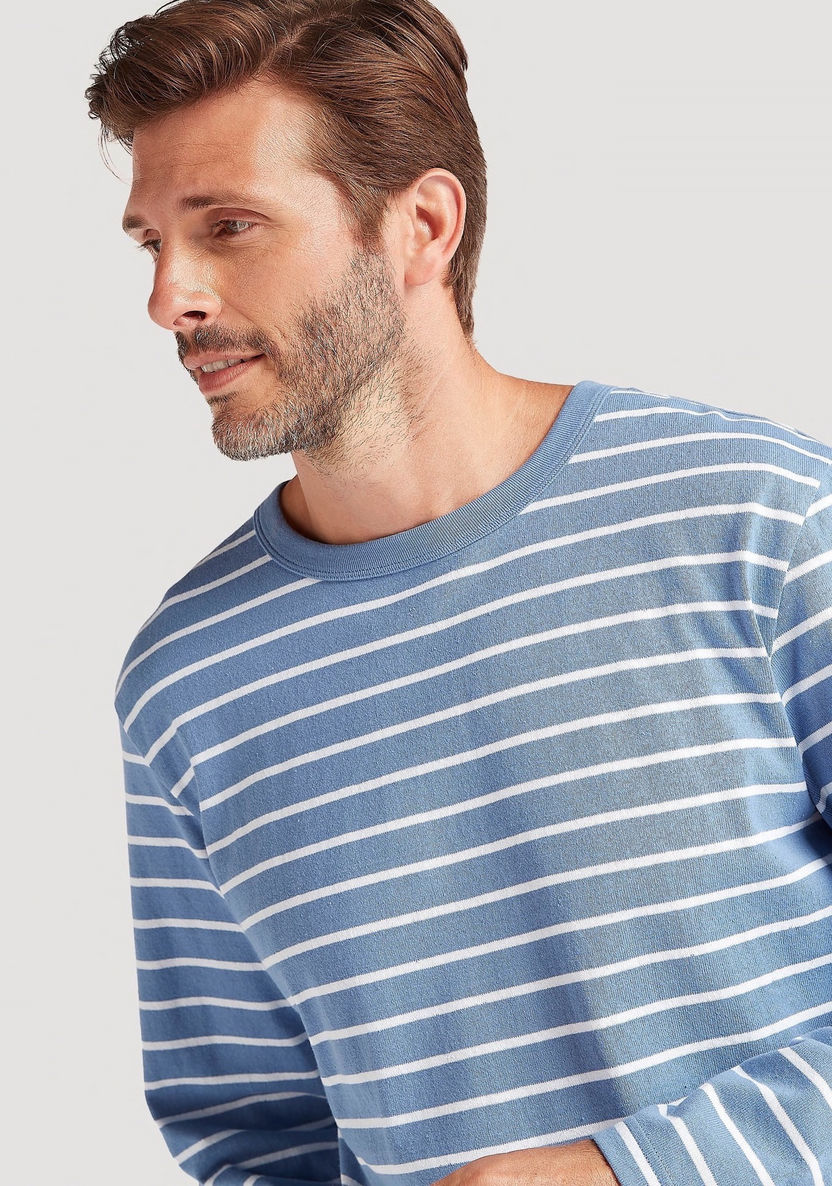 Striped T-shirt with Long Sleeves and Crew Neck-T Shirts-image-5