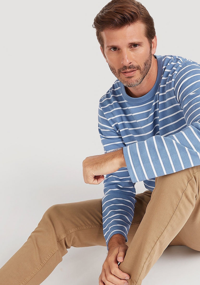 Striped T-shirt with Long Sleeves and Crew Neck-T Shirts-image-6