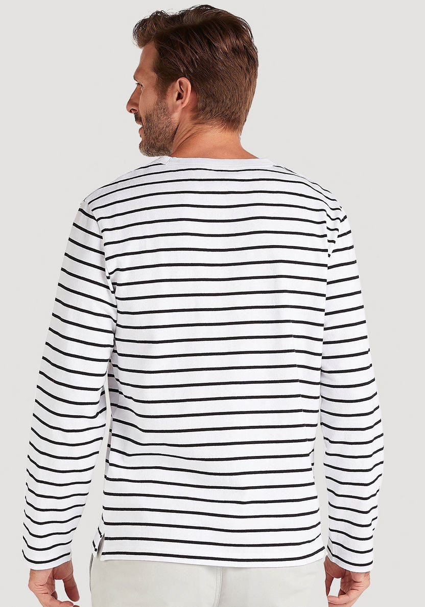 Striped T-shirt with Long Sleeves and Crew Neck-T Shirts-image-3