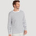 Striped T-shirt with Long Sleeves and Crew Neck-T Shirts-thumbnailMobile-5