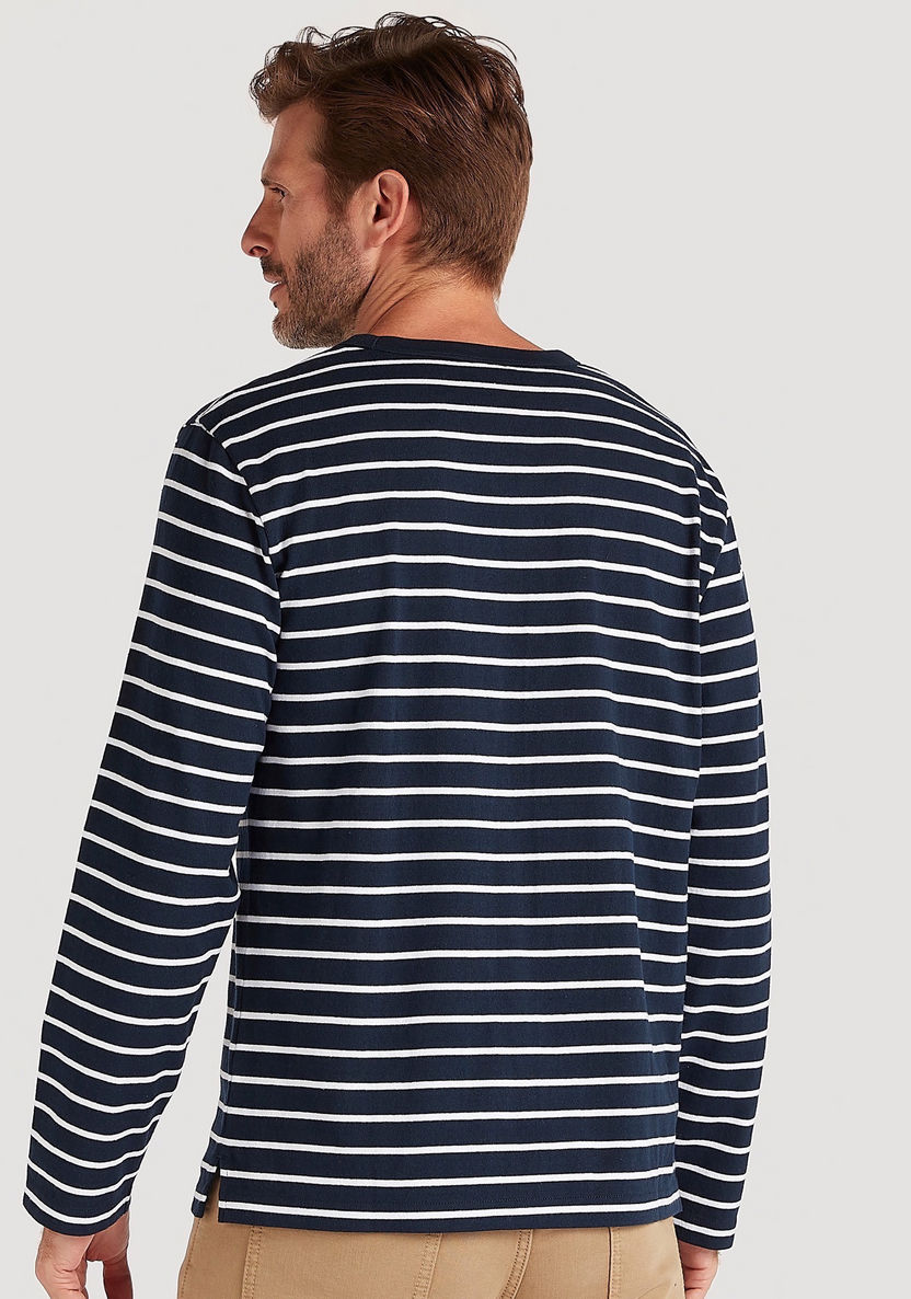 Striped T-shirt with Long Sleeves and Crew Neck-T Shirts-image-3
