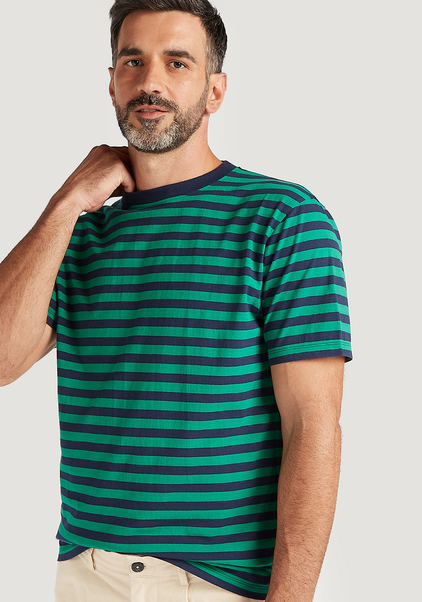 Striped T-shirt with Crew Neck and Short Sleeves-T Shirts-image-4