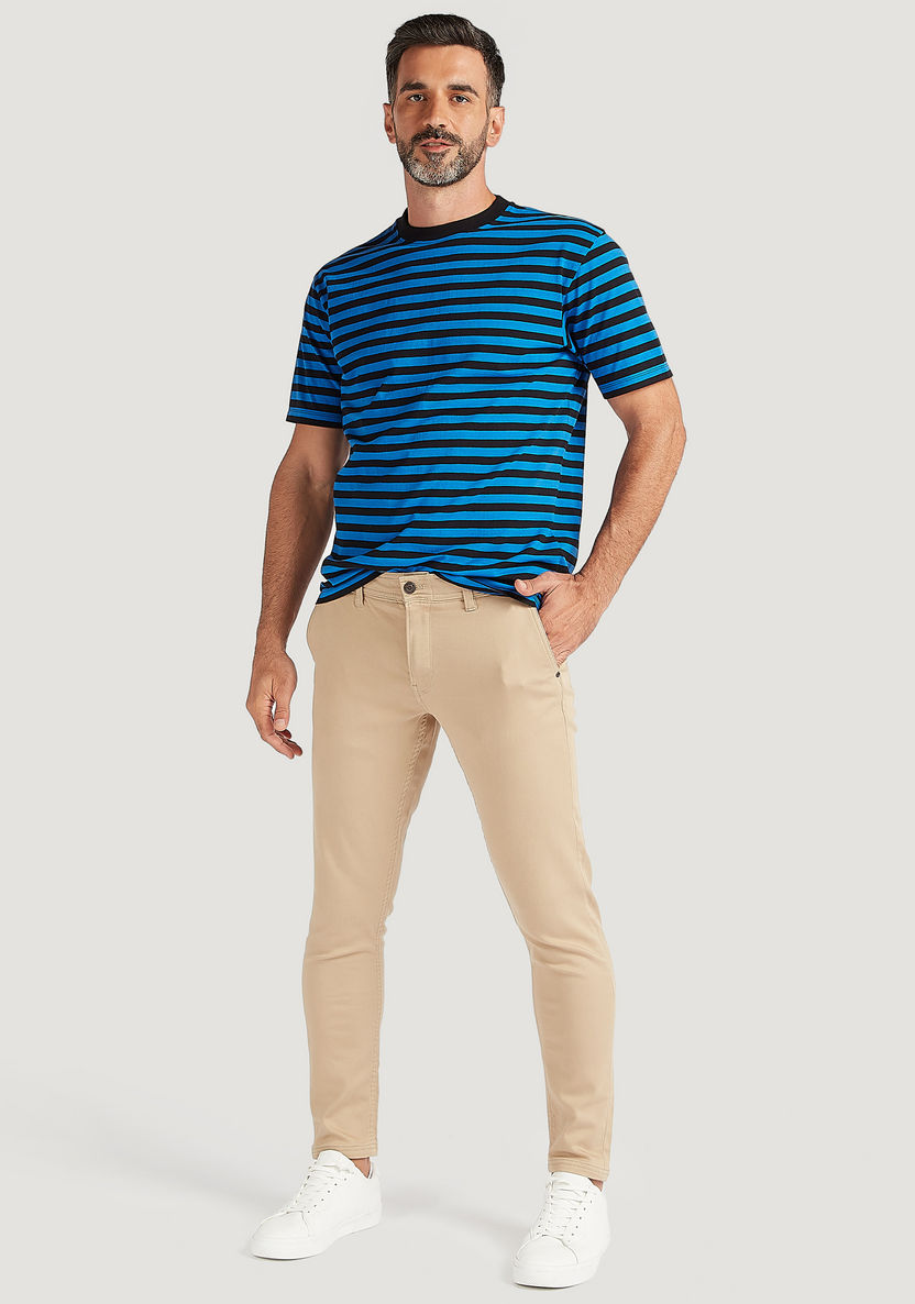 Striped T-shirt with Crew Neck and Short Sleeves-T Shirts-image-1