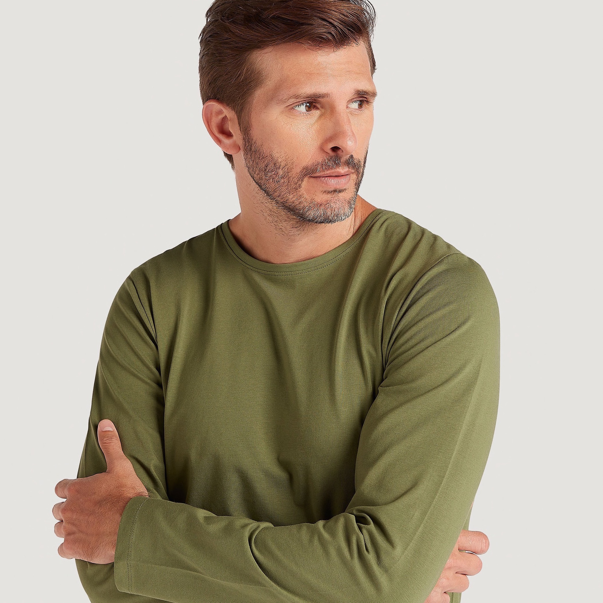 Solid Crew Neck T-shirt with Long Sleeves-men-clothing-tshirtsandpolos-tshirts-image-1