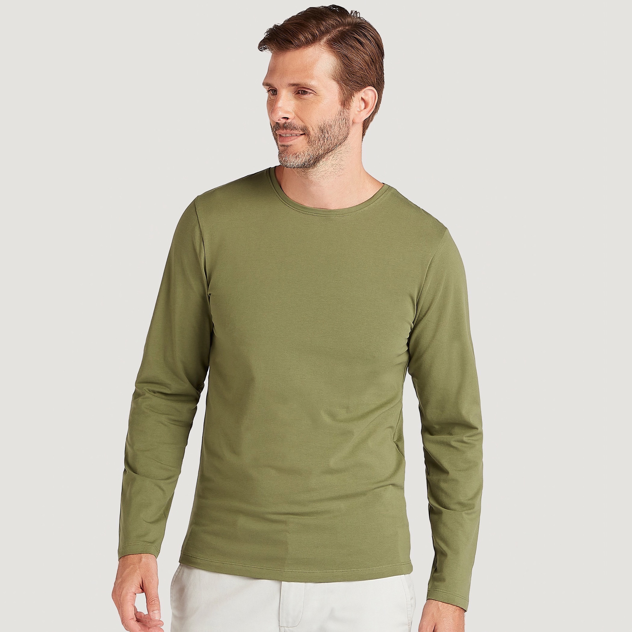 Solid Crew Neck T-shirt with Long Sleeves-men-clothing-tshirtsandpolos-tshirts-image-3