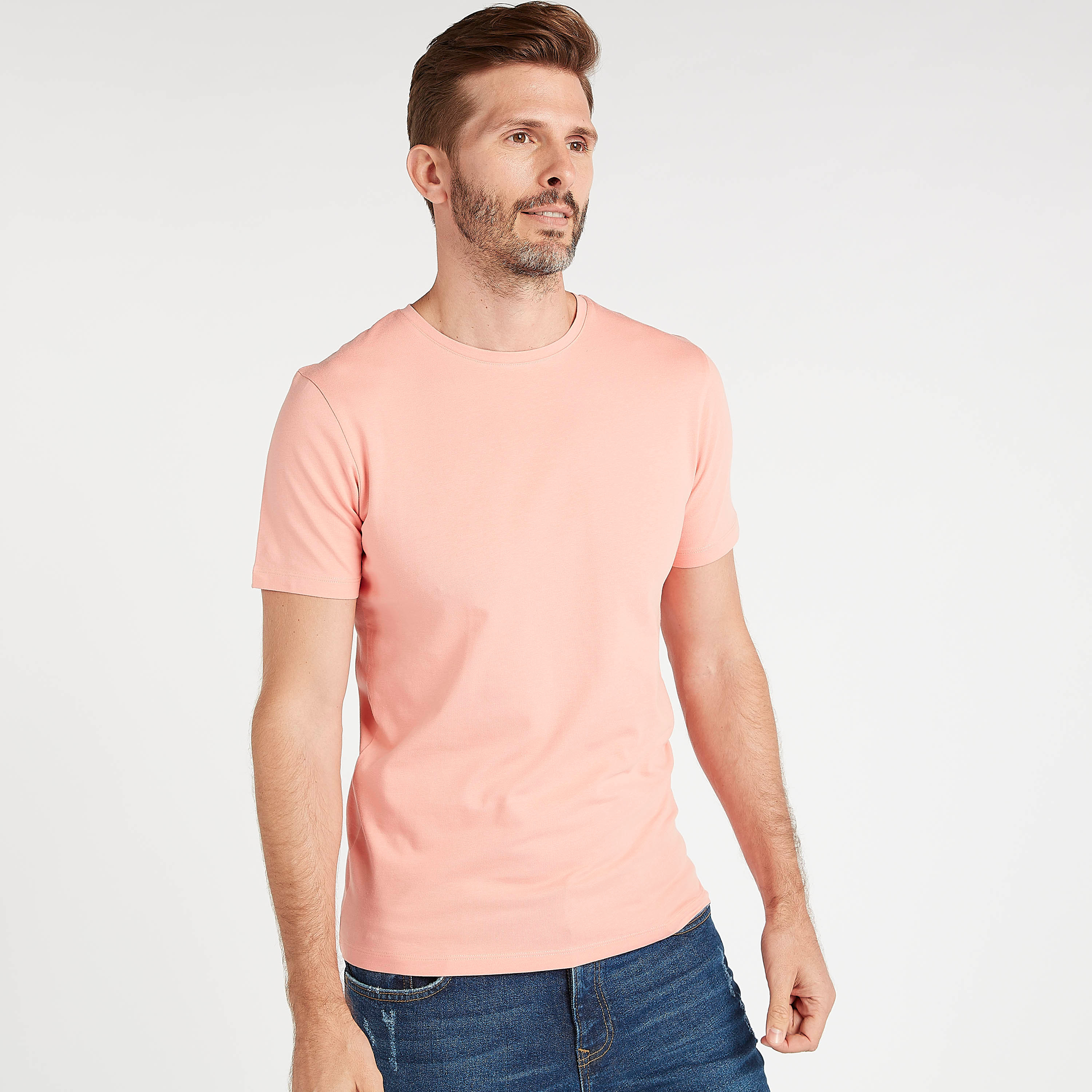 Solid Crew Neck T-shirt with Short Sleeves-men-clothing-tshirtsandpolos-tshirts-image-1