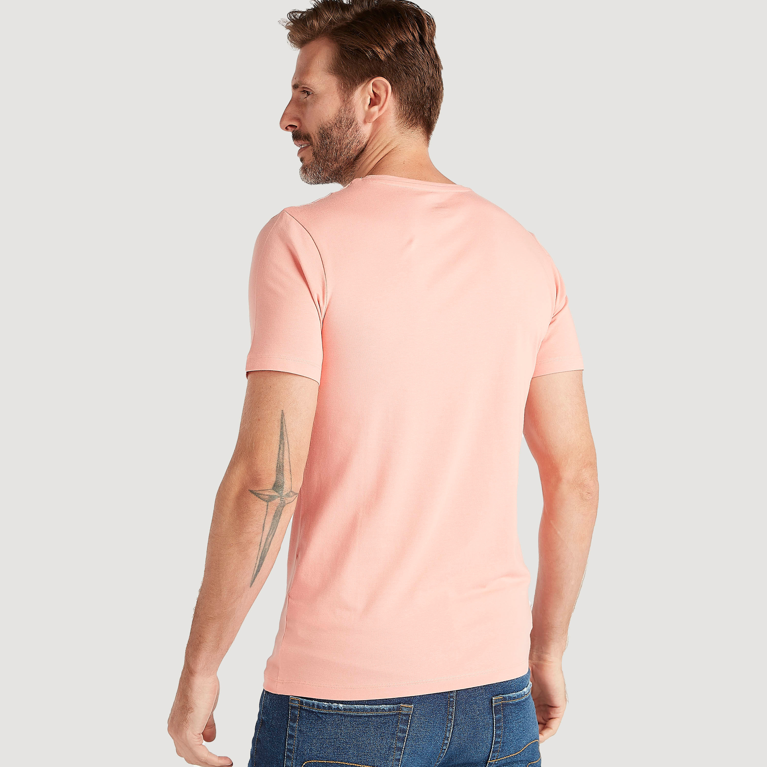 Solid Crew Neck T-shirt with Short Sleeves-men-clothing-tshirtsandpolos-tshirts-image-4