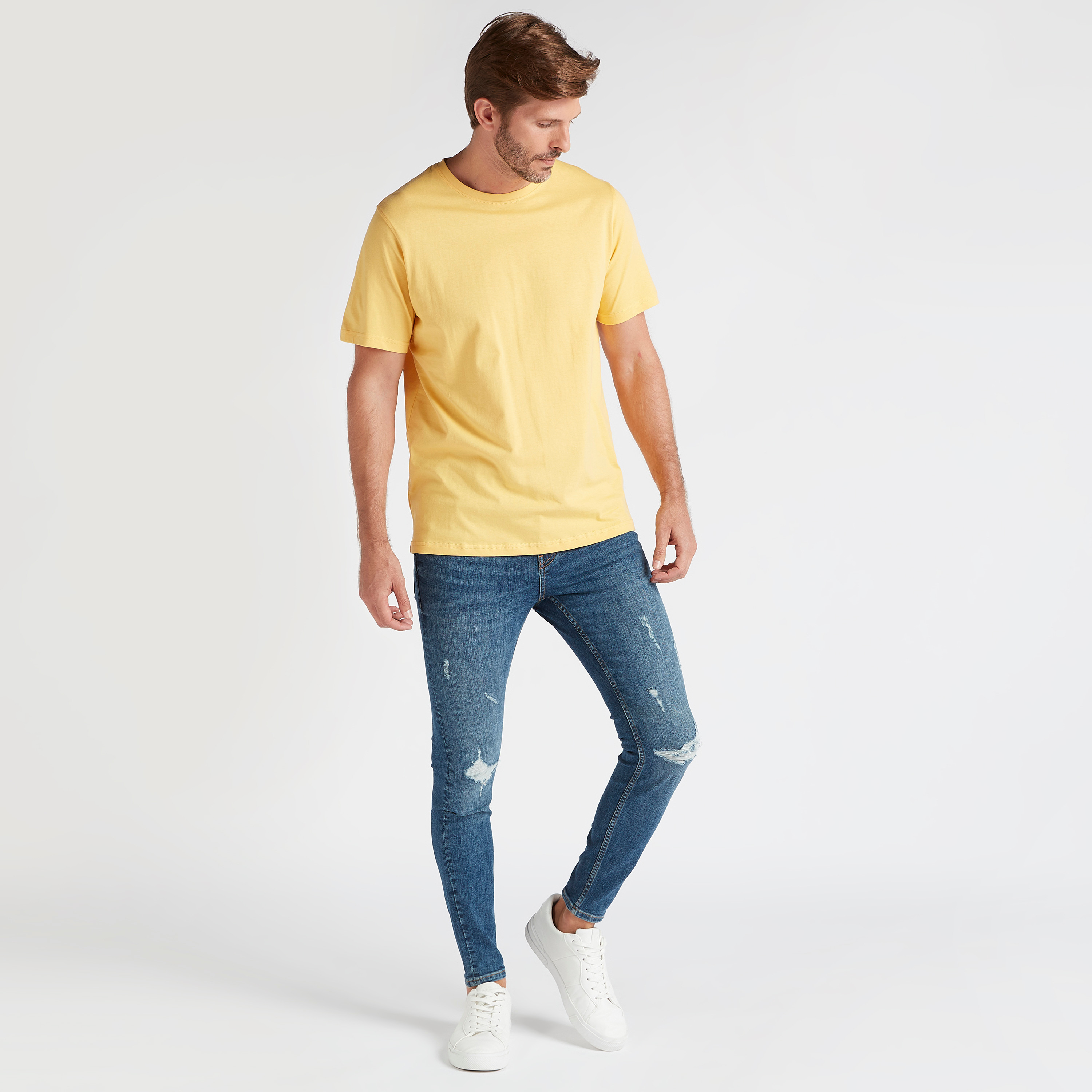 Solid T-shirt with Short Sleeves and Crew Neck-men-clothing-tshirtsandpolos-tshirts-image-2
