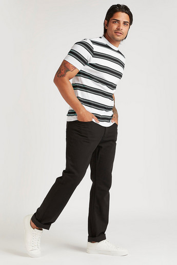 Sustainable Striped Crew Neck T-shirt with Short Sleeves