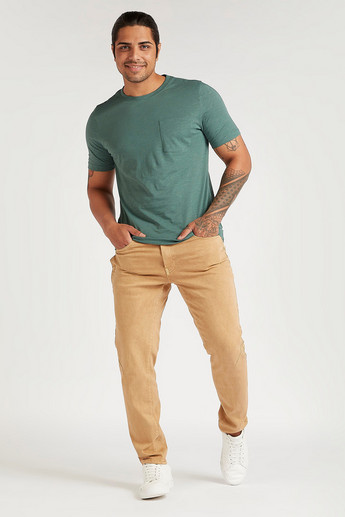 Solid T-shirt with Crew Neck and Short Sleeves
