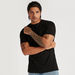 Textured T-shirt with Short Sleeves and Crew Neck-T Shirts-thumbnailMobile-0