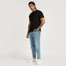 Textured T-shirt with Short Sleeves and Crew Neck-T Shirts-thumbnail-1