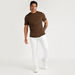 Textured T-shirt with Short Sleeves and Crew Neck-T Shirts-thumbnail-1