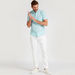 Textured Button Down Shirt with Short Sleeves and Pocket-Shirts-thumbnailMobile-1