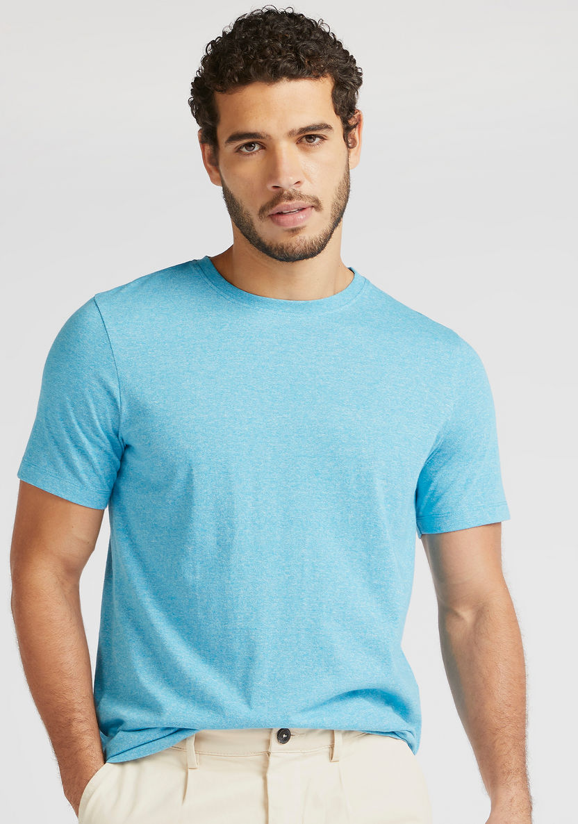 Solid T-shirt with Crew Neck and Short Sleeves-T Shirts-image-4