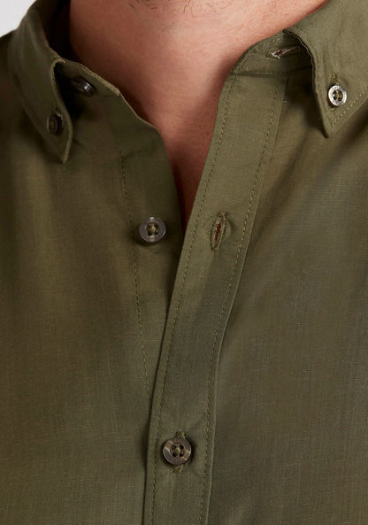 Solid Button Down Shirt with Long Sleeves