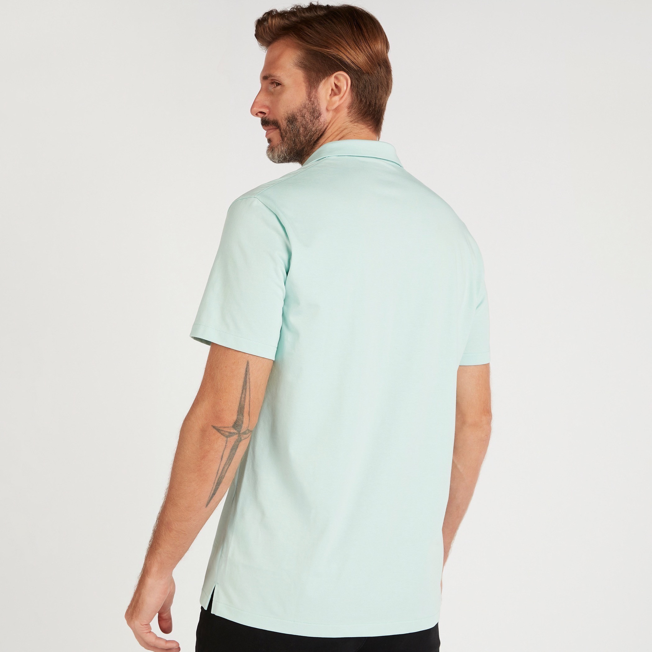 Solid Collared Shirt with Short Sleeves-men-clothing-shirts-image-4