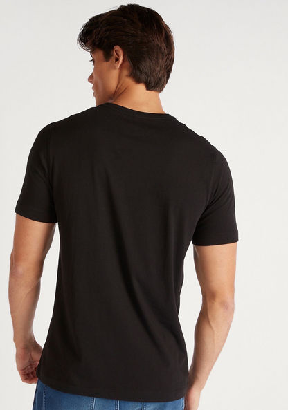 Printed Slim Fit T-shirt with Crew Neck and Short Sleeves