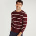 Striped Crew Neck Sweatshirt with Long Sleeves-Hoodies & Sweatshirts-thumbnail-0