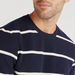 Striped Crew Neck Sweatshirt with Long Sleeves-Hoodies & Sweatshirts-thumbnailMobile-2