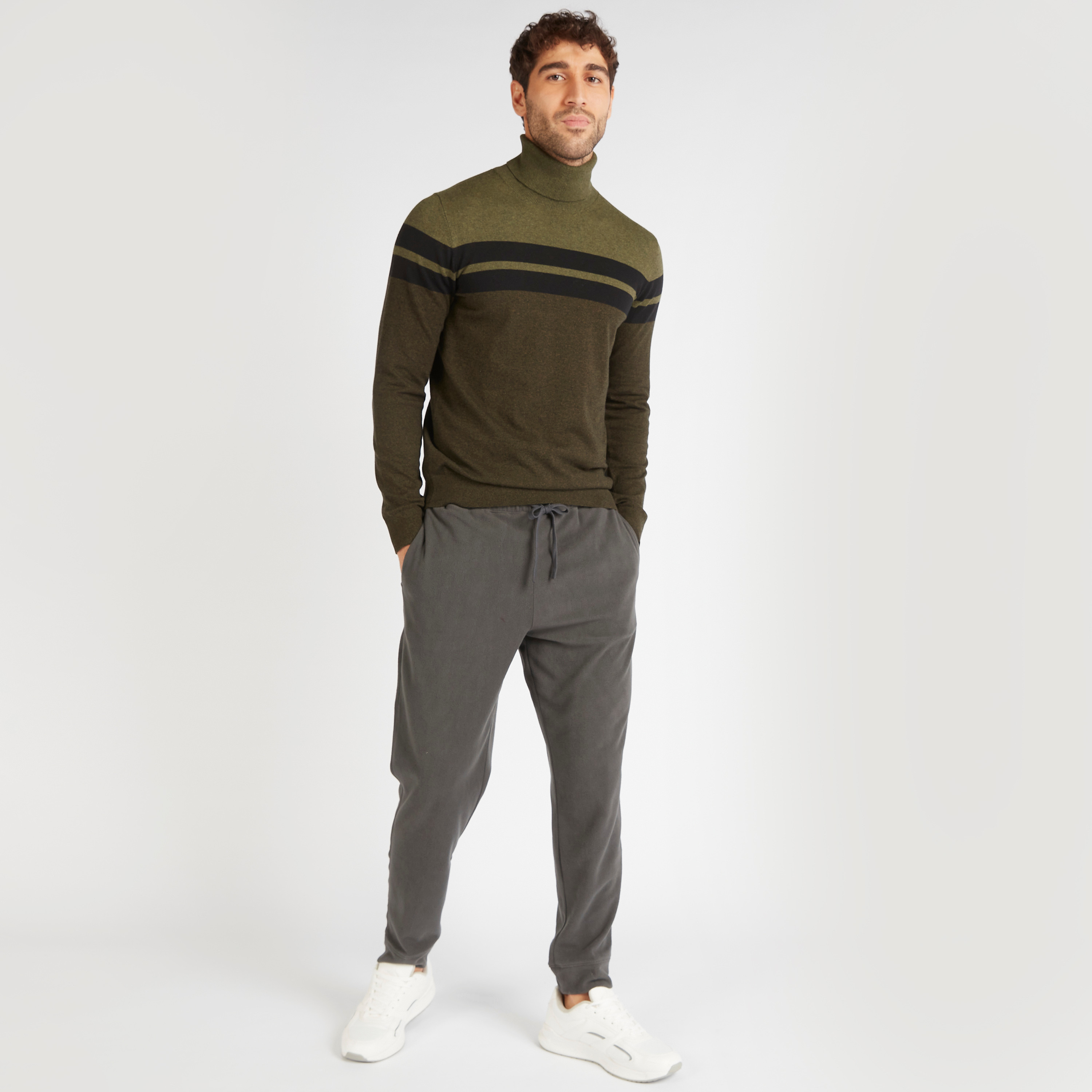 Solid Turtle Neck Sweater with Long Sleeves-men-clothing-sweatersandpullovers-image-2