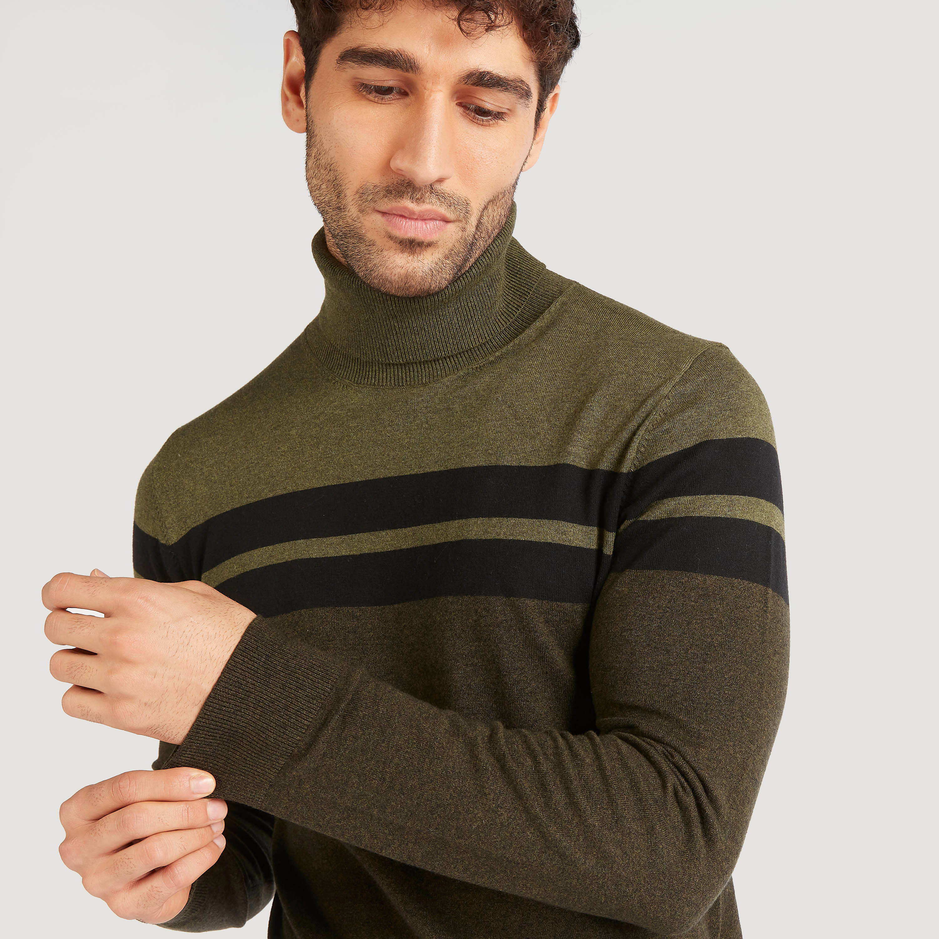Solid Turtle Neck Sweater with Long Sleeves-men-clothing-sweatersandpullovers-image-5