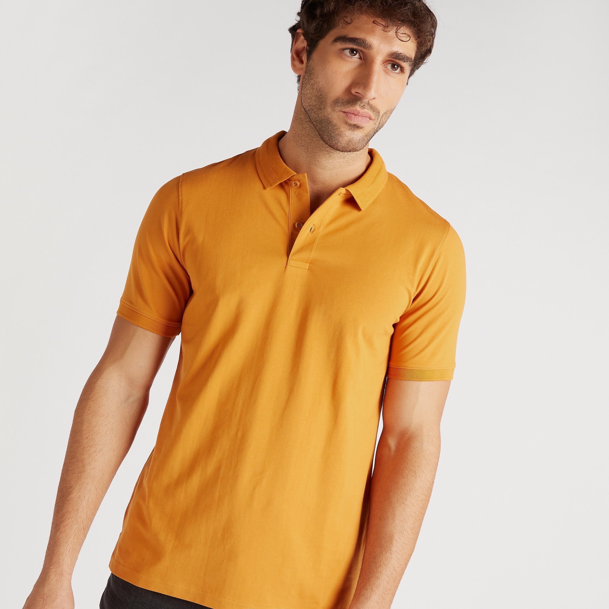 Solid Polo T-shirt with Short Sleeves-men-clothing-tshirtsandpolos-polos-image-3
