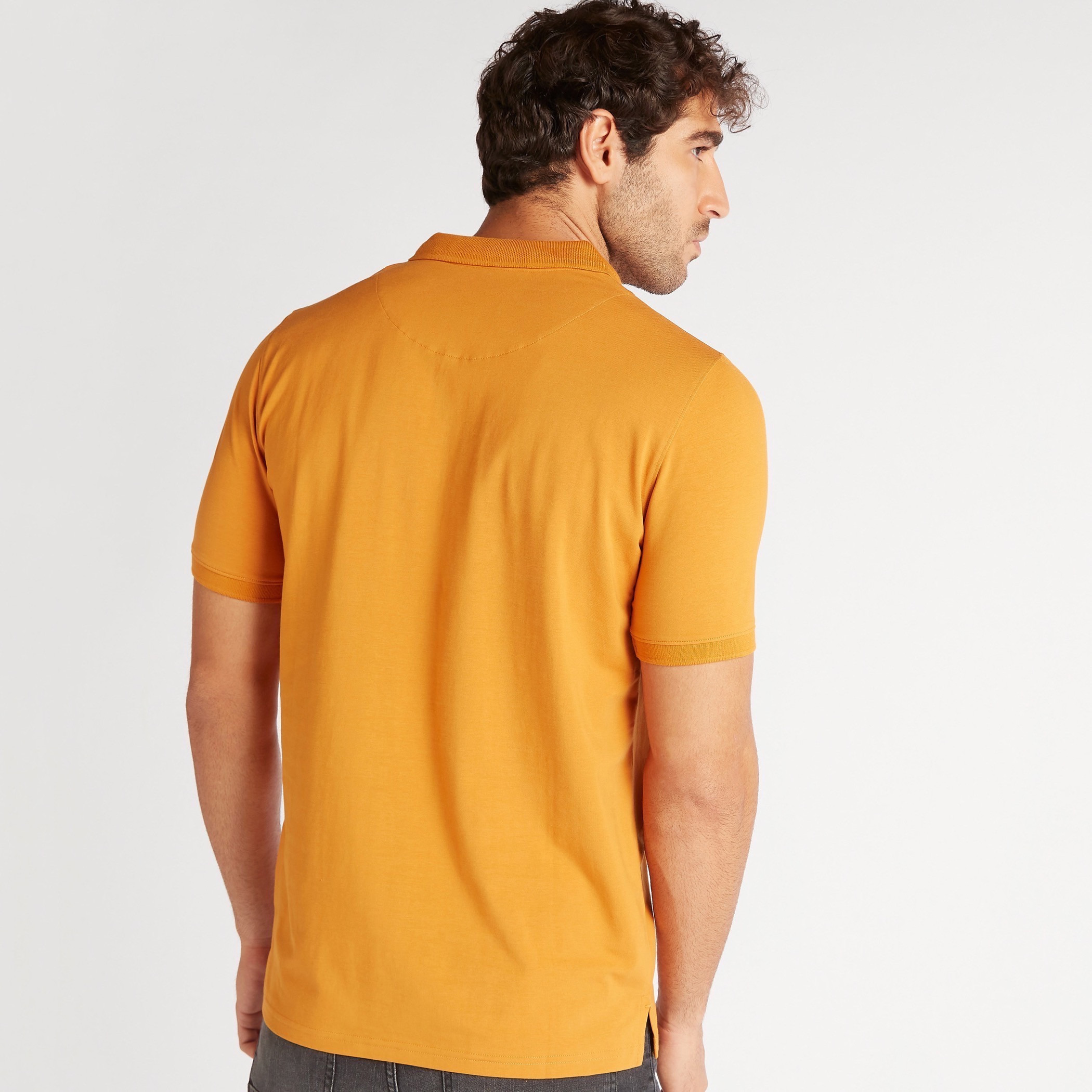 Solid Polo T-shirt with Short Sleeves-men-clothing-tshirtsandpolos-polos-image-4