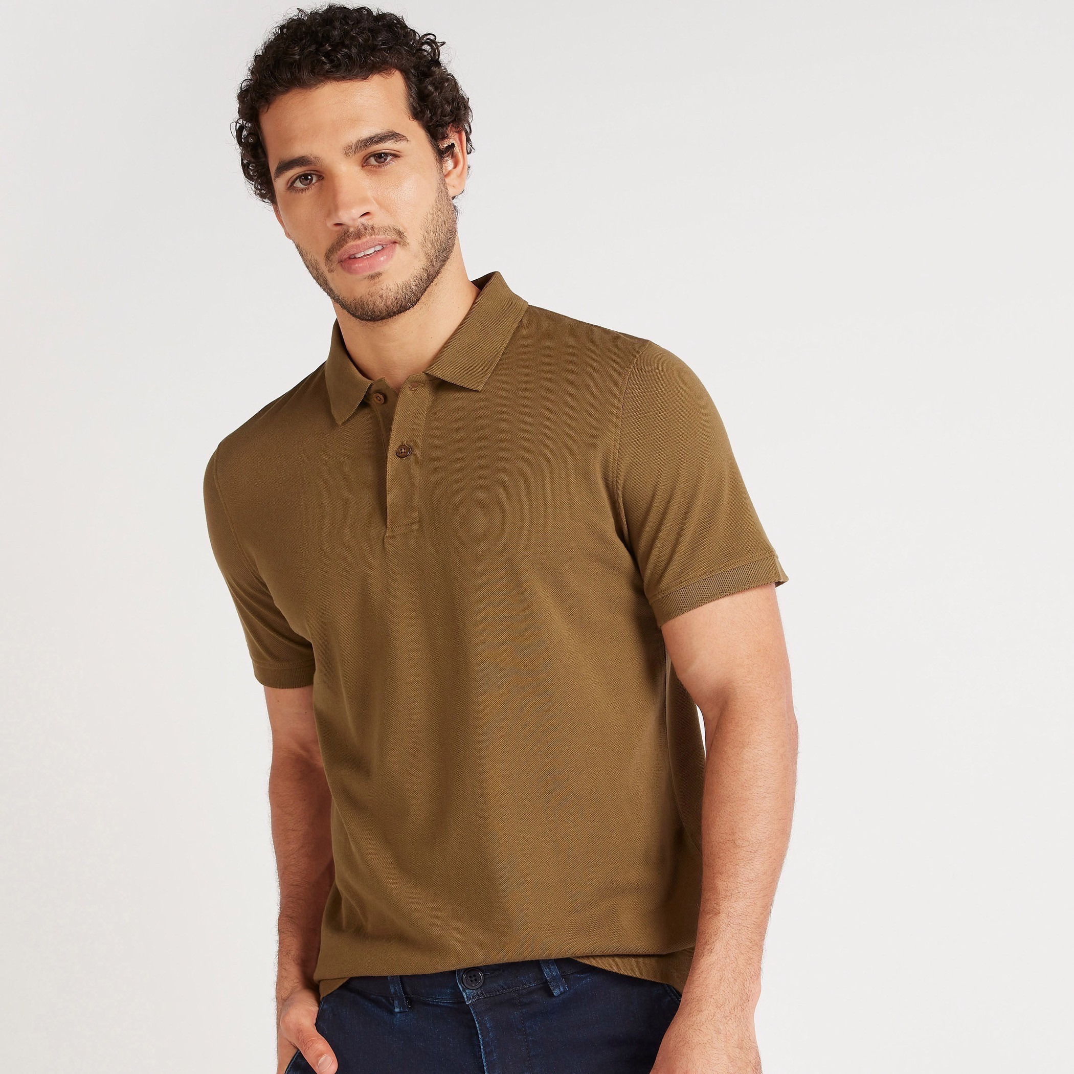 Solid Polo T-shirt with Short Sleeves-men-clothing-tshirtsandpolos-polos-image-5