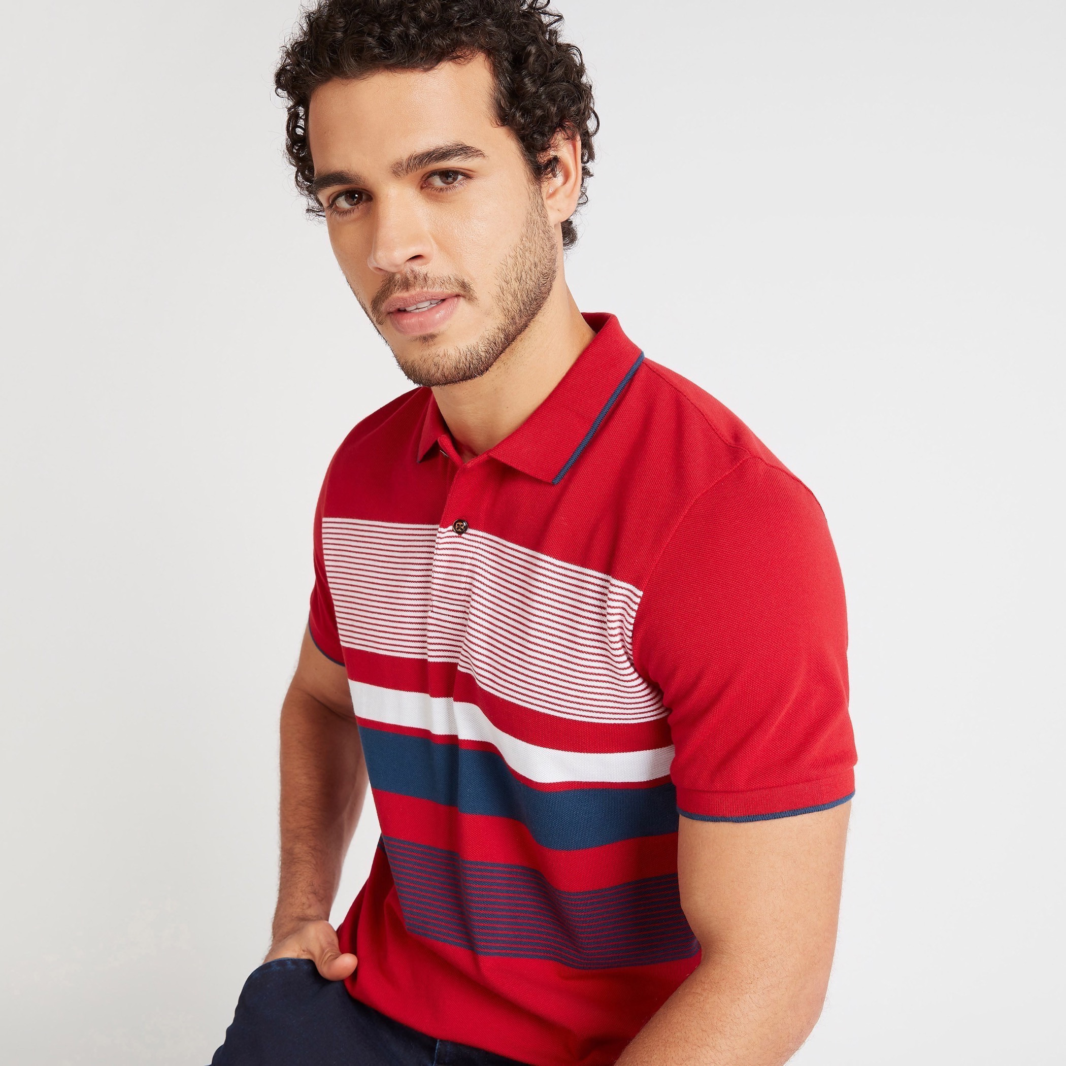 تيشيرت بولو مخطّط بأكمام قصيرة-men-clothing-tshirtsandpolos-polos-image-5