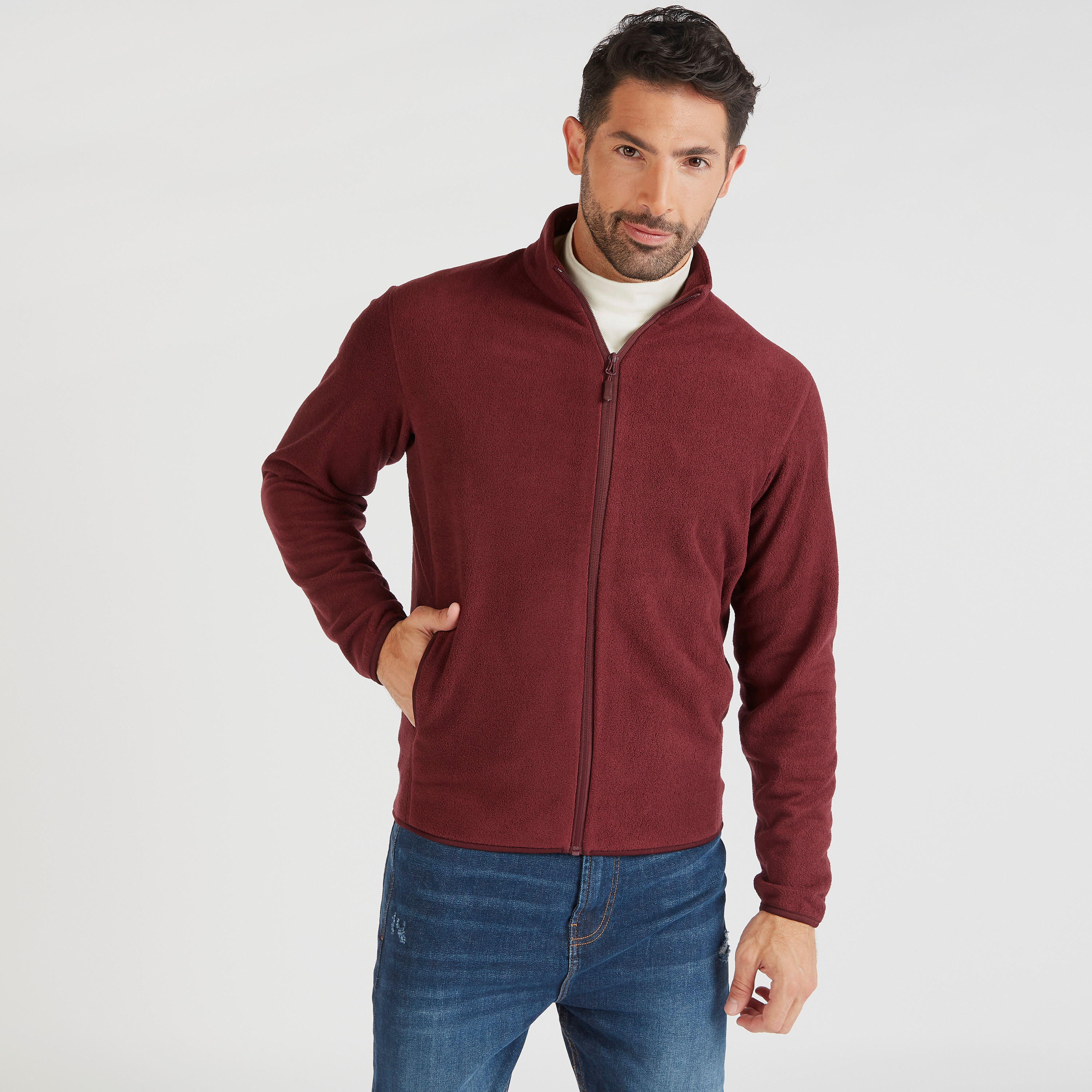 Textured Jacket with Zip Closure and Pockets-men-clothing-jacketsandblazers-jackets-image-1