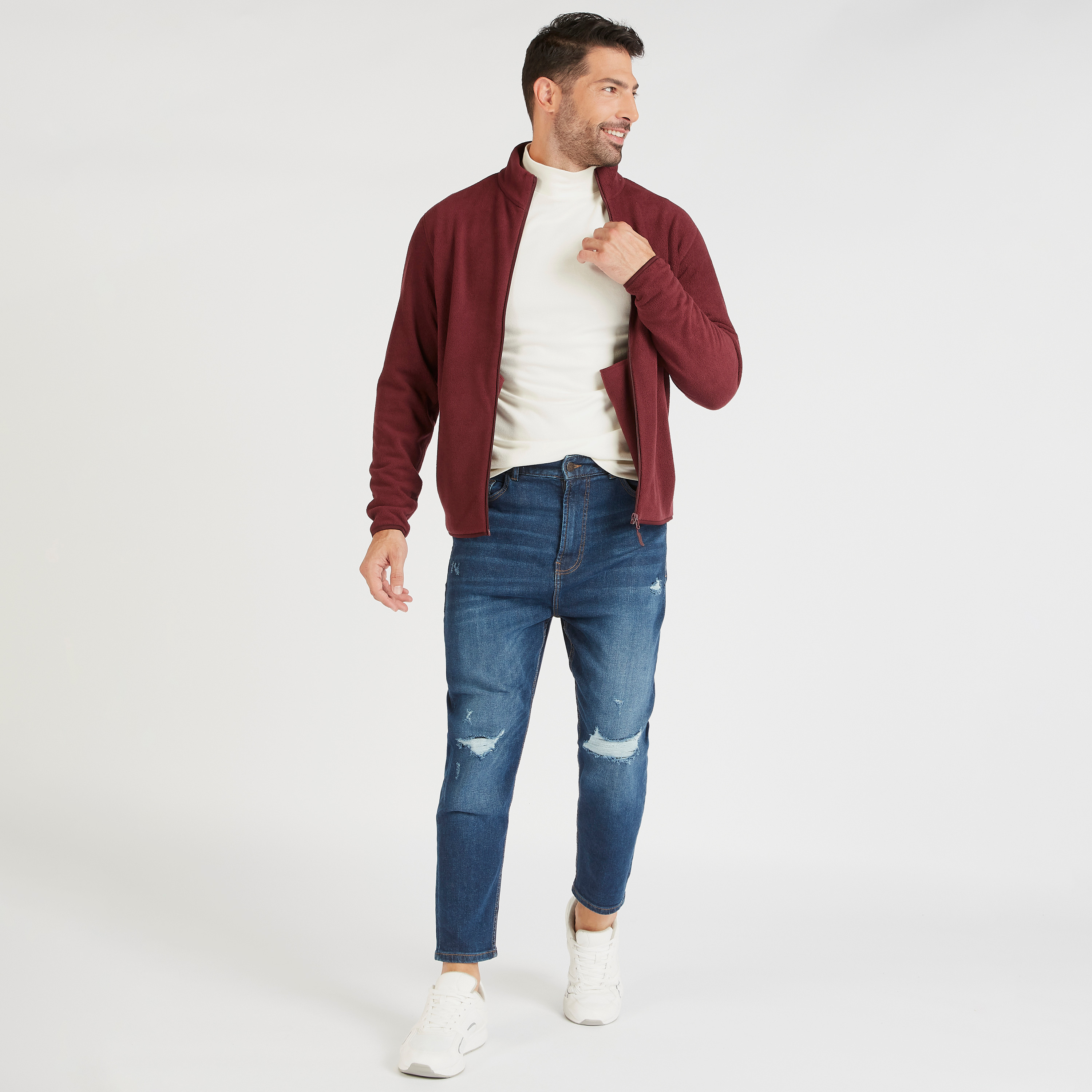 Textured Jacket with Zip Closure and Pockets-men-clothing-jacketsandblazers-jackets-image-2