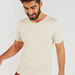 Solid V-neck T-shirt with Short Sleeves-T Shirts-thumbnail-4