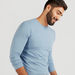 Solid T-shirt with Crew Neck and Long Sleeves-T Shirts-thumbnailMobile-2