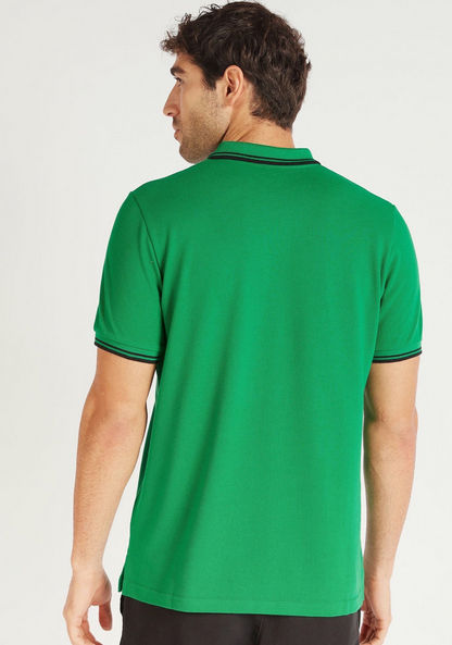 Solid Polo T-shirt with Short Sleeves and Tipping Detail-Polos-image-3