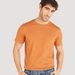 Solid Crew Neck T-shirt with Short Sleeves-T Shirts-thumbnailMobile-2
