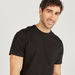 Solid Crew Neck T-shirt with Short Sleeves-T Shirts-thumbnailMobile-4