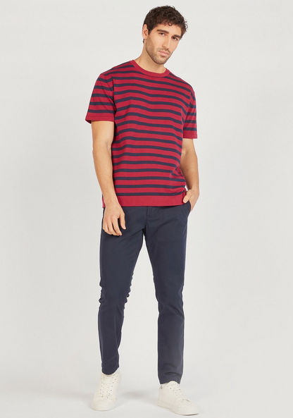 Striped T-shirt with Crew Neck and Short Sleeves-T Shirts-image-1