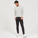 Striped Crew Neck T-shirt with Long Sleeves-T Shirts-thumbnailMobile-1