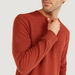 Textured Crew Neck T-shirt with Long Sleeves-T Shirts-thumbnailMobile-2