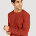 Textured Crew Neck T-shirt with Long Sleeves-T Shirts-thumbnailMobile-4