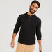 Textured Henley Neck T-shirt with Long Sleeves-T Shirts-thumbnailMobile-0