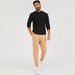 Textured Henley Neck T-shirt with Long Sleeves-T Shirts-thumbnail-1