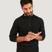 Textured Henley Neck T-shirt with Long Sleeves-T Shirts-thumbnailMobile-5