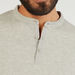 Textured Henley Neck T-shirt with Long Sleeves-T Shirts-thumbnail-2