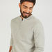 Textured Henley Neck T-shirt with Long Sleeves-T Shirts-thumbnail-4