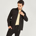 Solid Zip Through Shirt with Long Sleeves and Pockets-Shirts-thumbnailMobile-2