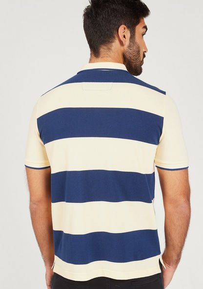 Striped Polo T-shirt with Short Sleeves-Polos-image-3